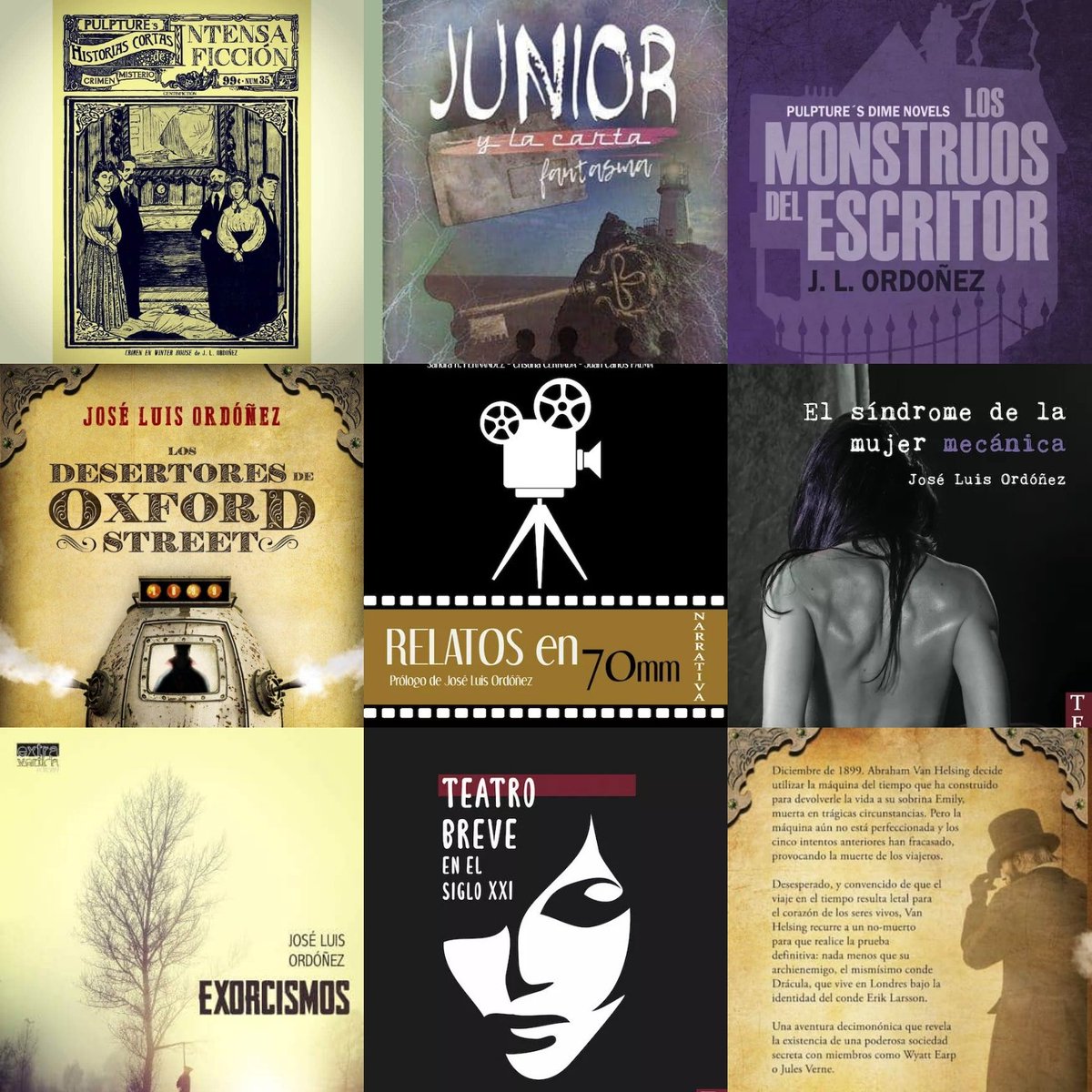 jlordonez237's tweet photo. Feliz #diadellibro2020 #CrimenenWinterHouse #Losmonstruosdelescritor @pulpture #JUNIORylacartafantasma @mrmomoeditorial #LOSDESERTORESDEOXFORDSTREET @AlgaidaEditores #Exorcismos @Extravertida_Ed #ELSÍNDROMEDELAMUJERMECÁNICA #RELATOSen70mm #TEATROBREVEENELSIGLOXXI @Edit_ElSendero https://t.co/0a2y6wS9mi