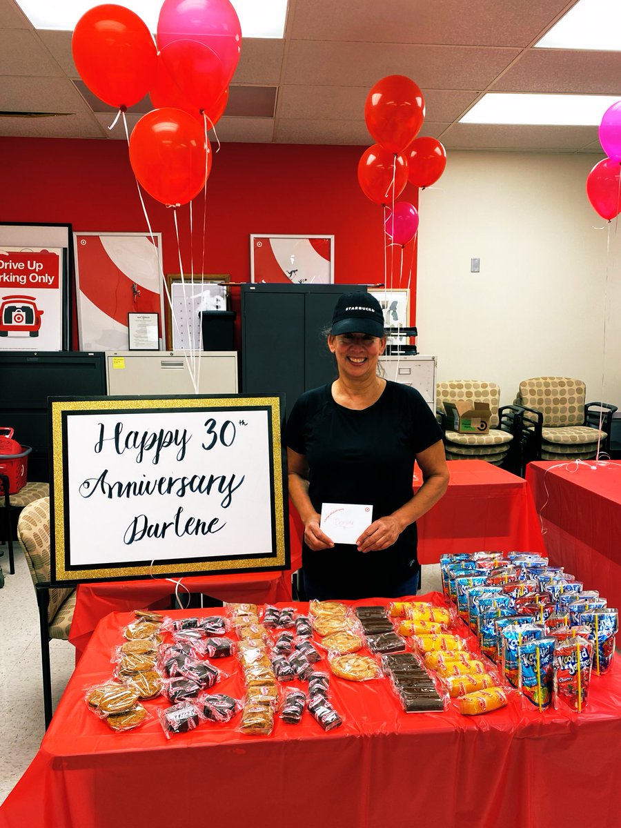 I’m so excited to help celebrate Darlene’s 30th Anniversary! She’s been at T1068 since we opened our doors and was my trainer when I started. Congratulations Darlene!! Thank you for choosing Target as the place you spread joy every day! <a href="/CPage40/">Chris Page</a> <a href="/Marisa_ann28/">Marisa Williamson</a> <a href="/emily_lindaaaa/">Emily Linder</a>