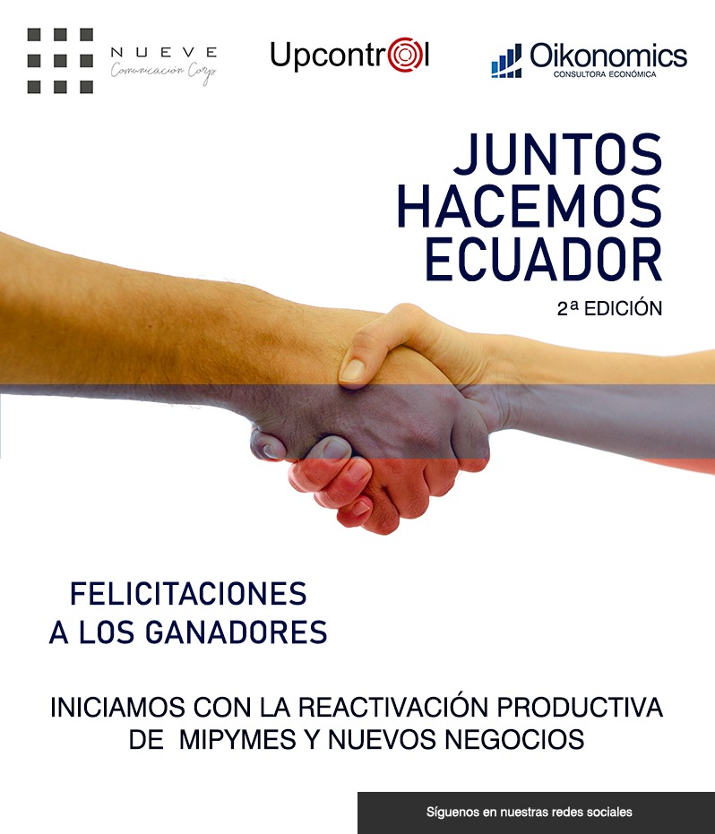 Oikonomics_EC's tweet photo. Muchas gracias a todos los participantes de la Segunda Edición del Proyecto Juntos Hacemos Ecuador. Iniciamos juntos con el diseño de: estudio de mercado, modelo de negocios y comunicación corporativa para la reactivación económica. 
#Oikonomics #UpControl #NueveComunicaciónCorp https://t.co/zFVoDlLQBz