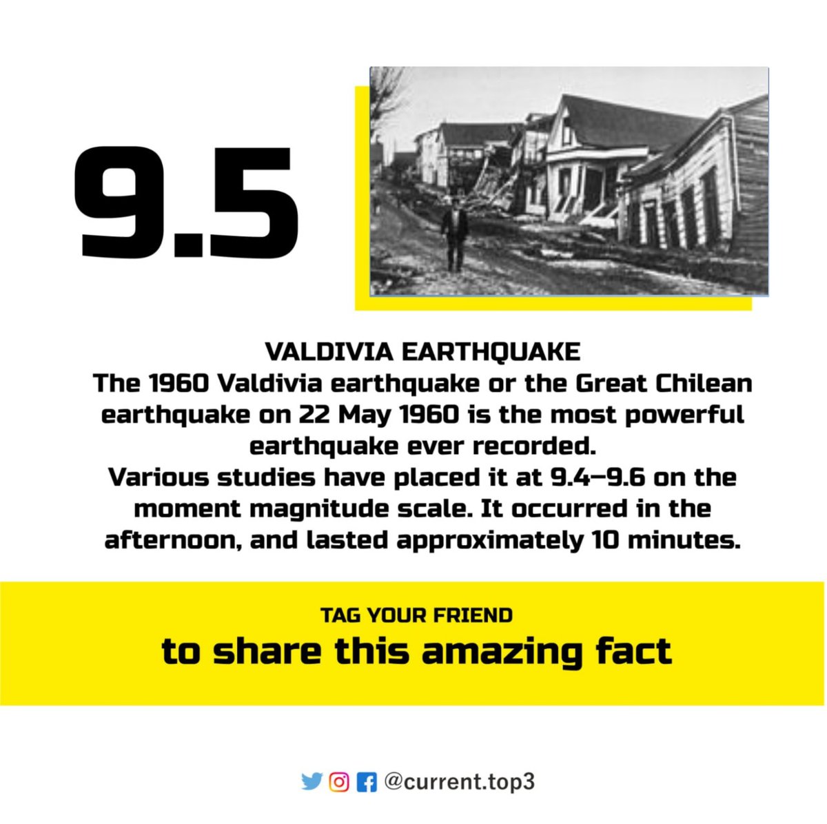 currenttop3's tweet photo. Earthquake 🌎
Follow @currenttop3
#earth #earthquake #flood #natural #river #mountain #building #calamity #valdivia #corona #disaster #devastated #factrun #person #death #fall #elapsed #born #quake #minute #hour #global #warming https://t.co/Ap28jK5k68