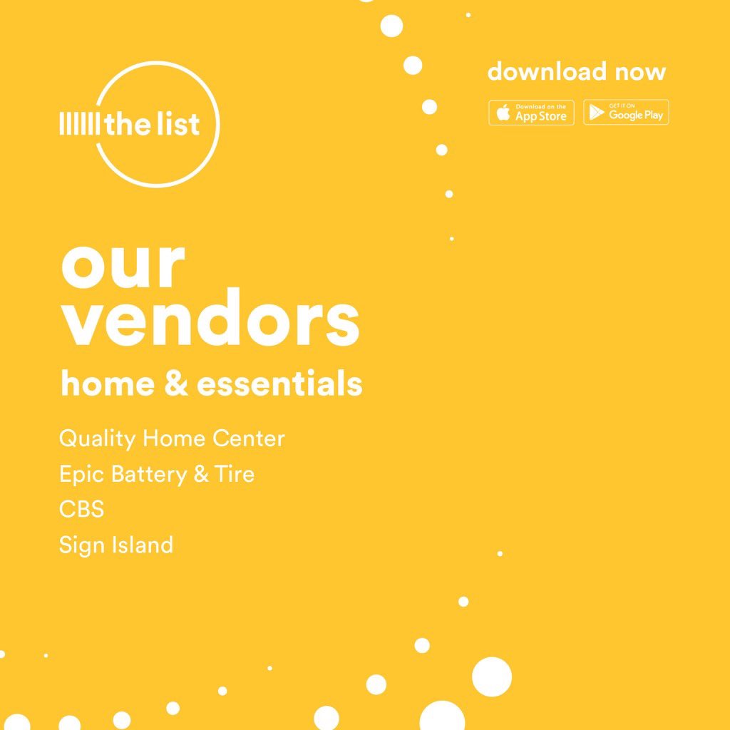 TheListRewards's tweet photo. Introducing our home &amp; essentials vendors on The List! Download the app NOW to receive exclusive discounts and offers!! Search “The List by Aliv” on the Google Play Store or the IOS App Store!

#TheListRewards #GetIn #TheInCrowd https://t.co/HTVvtVXfZg