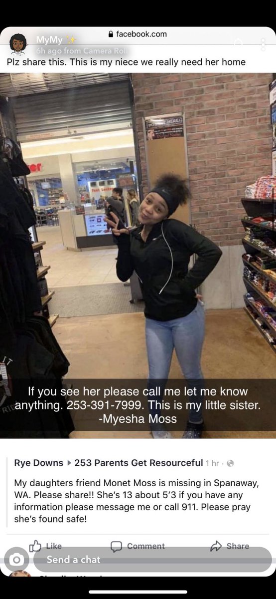 IvoryKalie's tweet photo. ‼️Anyone in the Spanaway/Lakewood/Tacoma area PLEASE RT this! My friend is missing her little sister and anything would help to find her‼️ https://t.co/mJBOl5sUvS