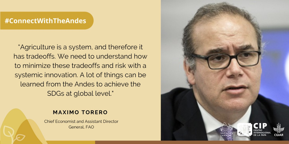 IniciativAndina's tweet photo. "Every action we take to end hunger has tradeoffs; and we must do our best to minimize those. Let's focus on things that will create impact.
A lot of lessons can be learned from the Andes to achieve the #Agenda2030 at global level"
@MaximoTorero @FAO
#ConnectWithTheAndes https://t.co/xa2UuYv6MM