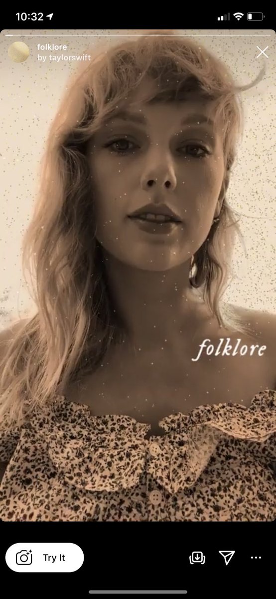 almostfuckingdo's tweet image. there is a new “folklore” filter on taylor swift’s instagram! to use it go to her page and clock the face button