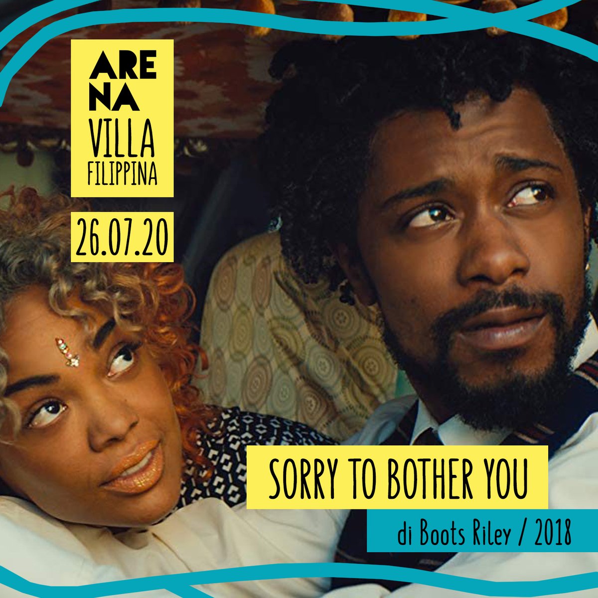 Sorry to Bother You di Boots Riley è il prossimo appuntamento con l'Arena Villa Filippina, il 26 luglio 2020 alle 21.30! 

«Una commedia nera intrisa di realismo magico, che pesca nella fantascienza e si posiziona nel telemarketing».

📞 Prenotazioni e biglietti: tel. 328 3669549