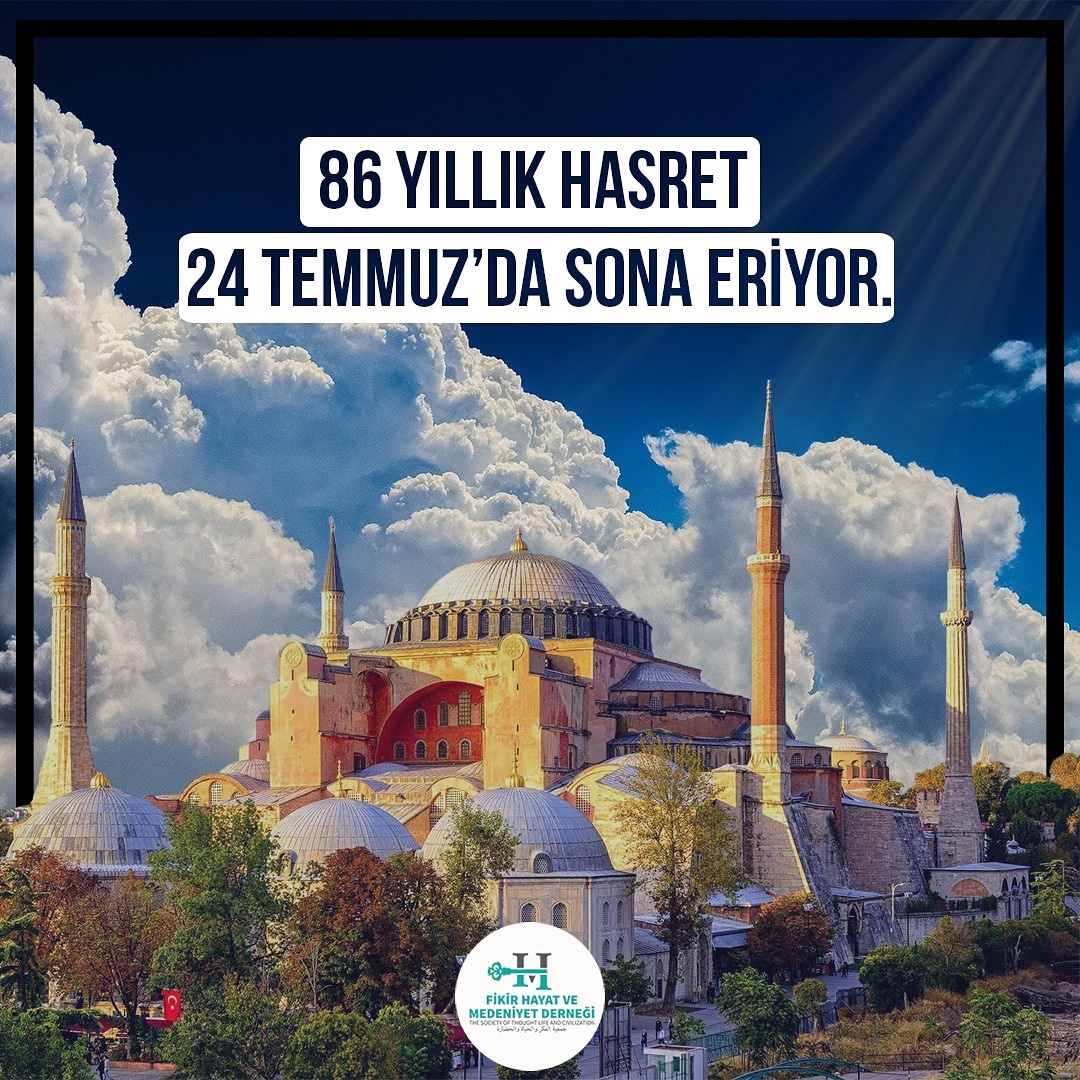 86 yıllık hasret 24 Temmuz'da sona eriyor.
#AyasofyaCamii