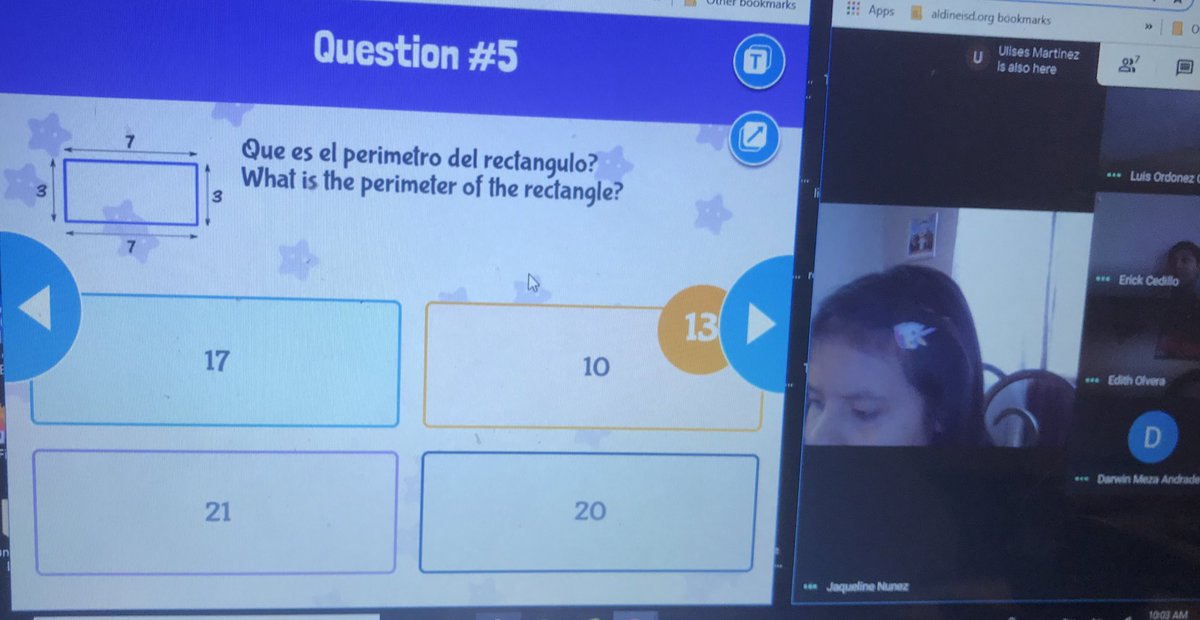 math_egutierrez's tweet photo. I love ❤️ using @nearpod during our @edventure_AISD virtual Summer Camp experience! Students are engaged, they have fun and practiced their math skills. #campflushfactory #chooseyourlanding #AldineSummer @FalconNumbers @MarcellaES_AISD https://t.co/klorca7aTC