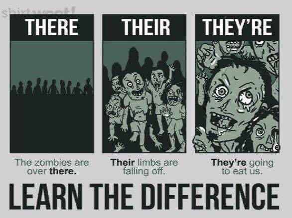 MrsMcKSavY6's tweet photo. Love this, tweeted from @LiteracyShed With a 65% boy-heavy class next year, maybe this will help them use the right homophone?! 🧟♂️ #probablynotthough #itsmainlyformyentertainment #year6teachers #edutwitter https://t.co/zHscs6gBPl