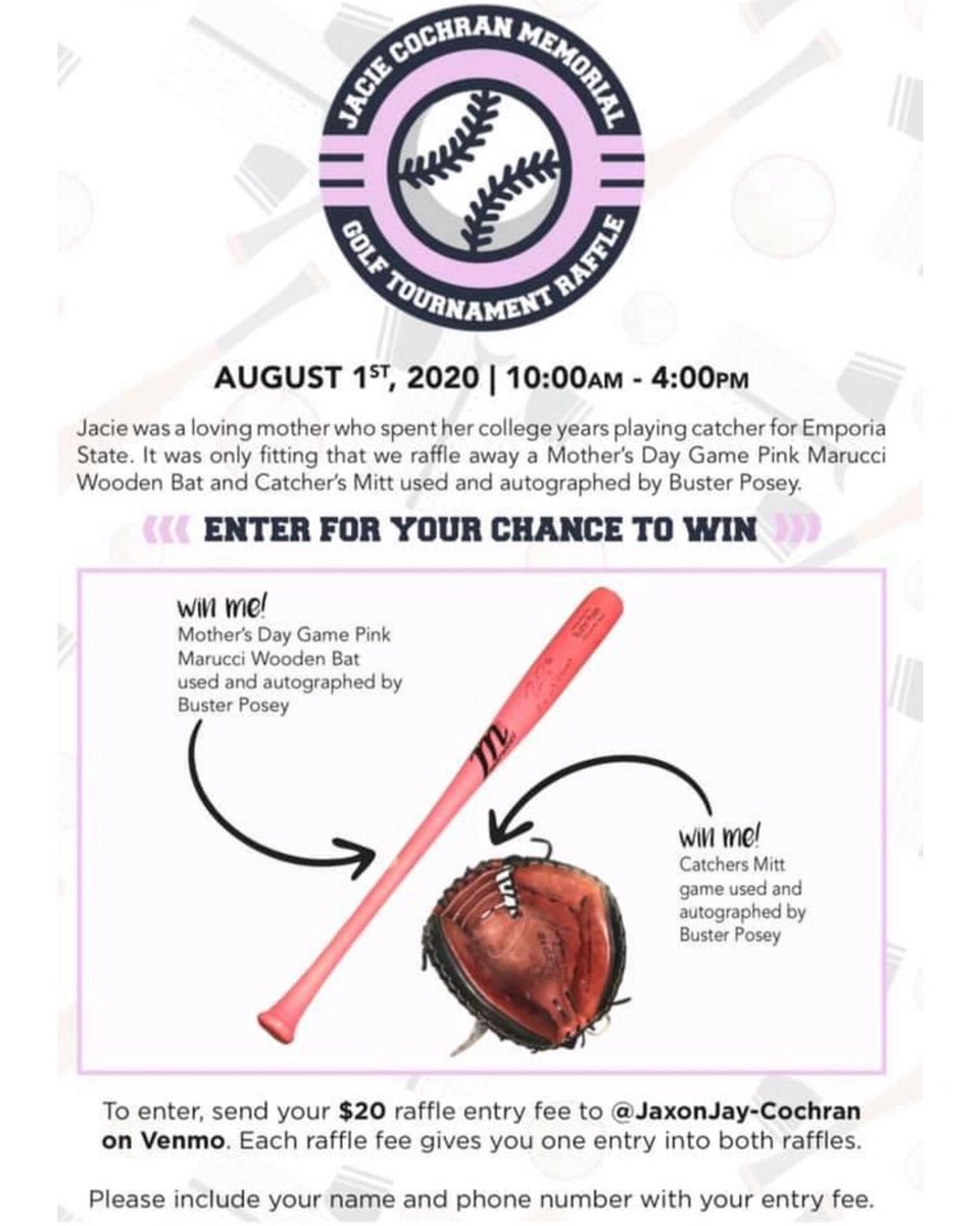 BusterPosey's tweet image. Jacie Cochran, a cherished member of my extended family, was 26, a fierce competitor &amp;amp; 2x All-Conf collegiate catcher. She had a healthy baby boy on 7/2 but passed away during childbirth. Please join me in support of Jaxon Jay &amp;amp; his dad starting their life without her. Info below