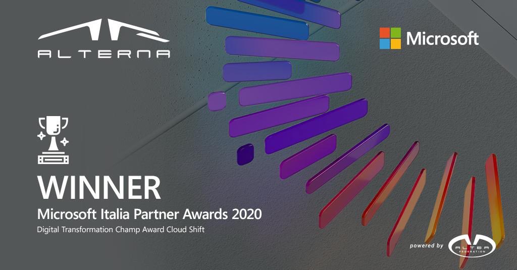 #MSInspire 2020 Winner.
We are excited to have been chosen as a Winner of the Gold Digital Transformation Champ Award – Cloud Shift, in Italy. ▶️ lnkd.in/dfVXhtC

Thanks <a href="/Microsoft/">Microsoft</a> 
#Mspartner #cloud #Azure