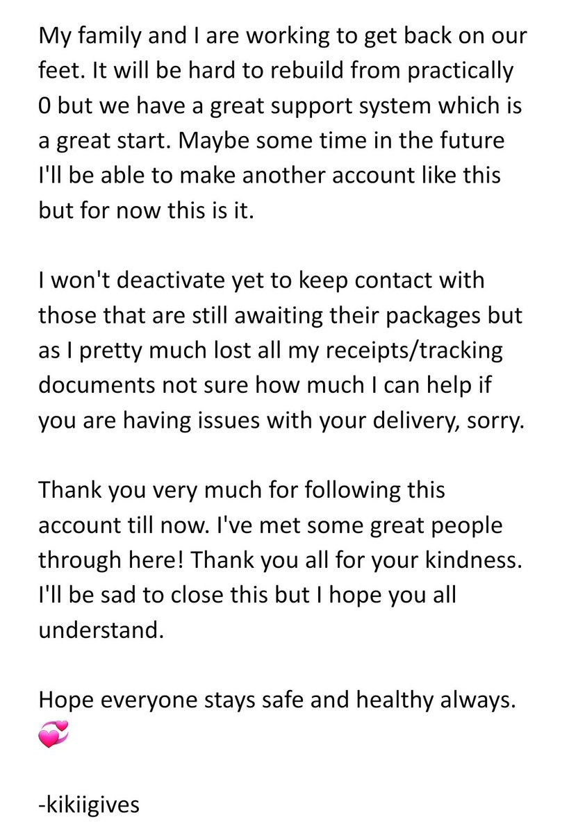 kikiigives's tweet photo. CLOSING. </3

please read. 

thank you for following this account till now! everyone stay safe and healthy ALWAYS 💞 https://t.co/b4TTAHcrtr
