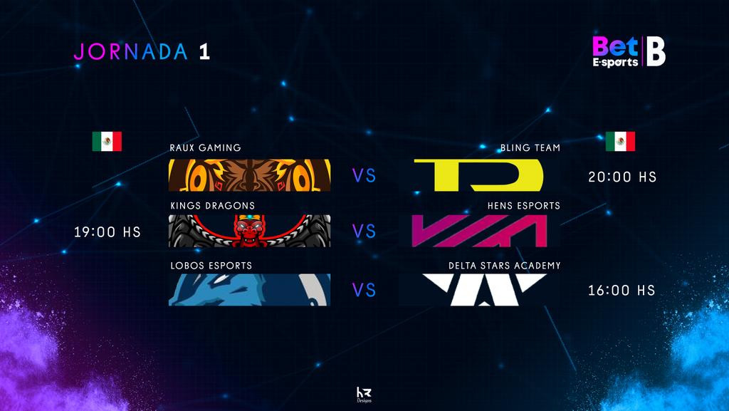 📍 Match Day | Jornada 1 🌎

🥊 <a href="/RauxGaming/">Raux Gaming</a> 🇲🇽 🆚 @BlingTeamMX 🇲🇽

🥊 <a href="/KingsDragonsGG/">Kings Dragon's</a> 🇲🇽 🆚 @HensEsport_Ec 🇪🇨

🥊 @eSportsLobosInt 🌎 🆚 <a href="/DeltaSAcademy/">Delta Academy</a> 🇲🇽

📍 Qué equipos lograrán su primera victoria? Apoyalo! 🔥
