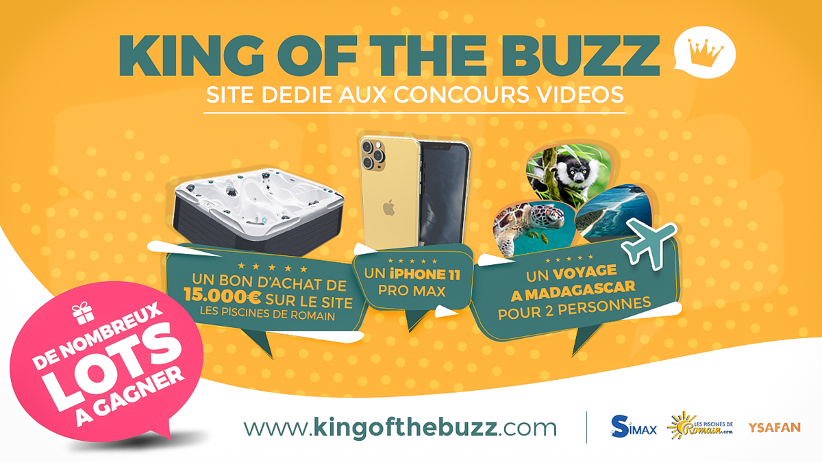 kingofthebuzz.com le site dédié aux #Jeux #concours #vidéos !

Du #Fun du #buzz et beaucoup de lots hallucinants à gagner ;)