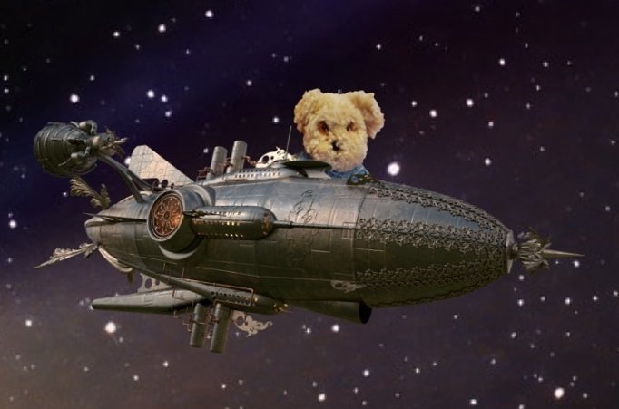 AstroKumas's tweet photo. I think my rocketship needs a name. Does anyone have any suggestions or name ideas? #SpaceJunkClub #astronomy #vintagebear #MadeOfStarStuff #SmallBearsLoveScience #ScienceBear https://t.co/swYHk6Vm59