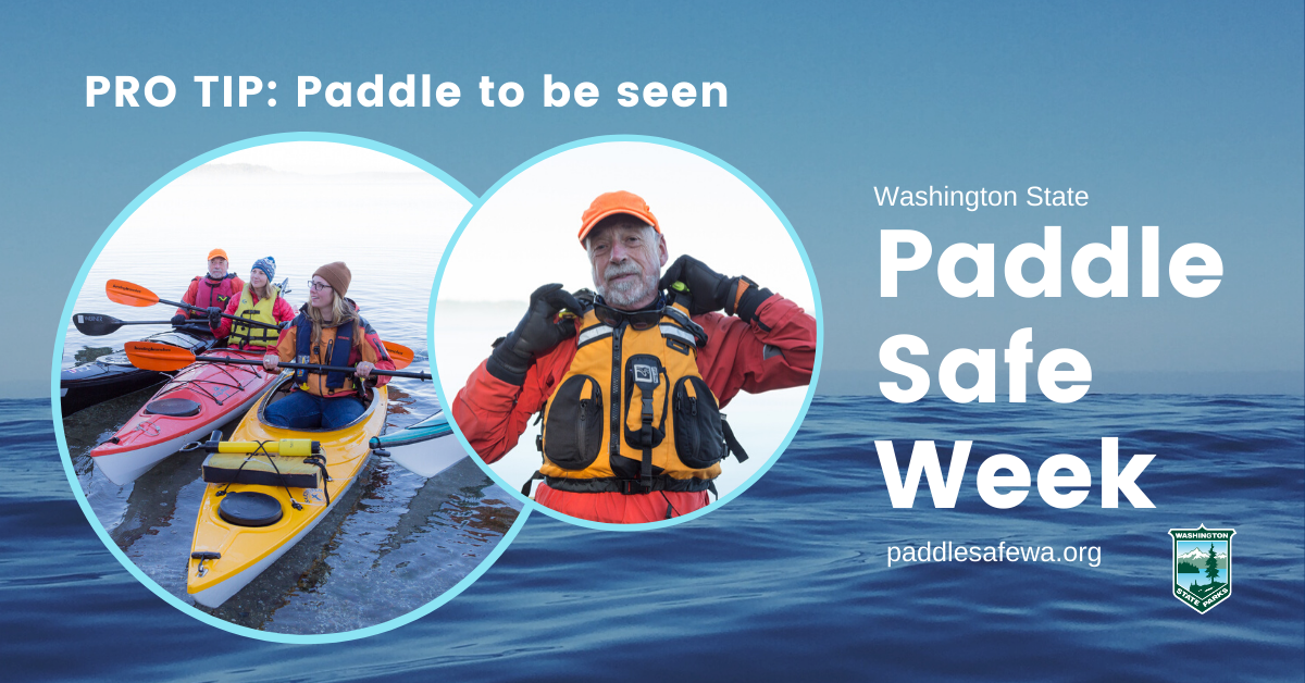 TacomaPD's tweet photo. Paddlers, what do you do to be seen? It’s hard for other boaters to see you in a paddlecraft that sits low on the water. We recommend wearing bright neon colors, put reflective tape on your paddles, and carry a light. Go to https://t.co/znmoTAdwVk. #PaddleToBeSeen #PaddleSafeWeek https://t.co/xmMBPaUZHK