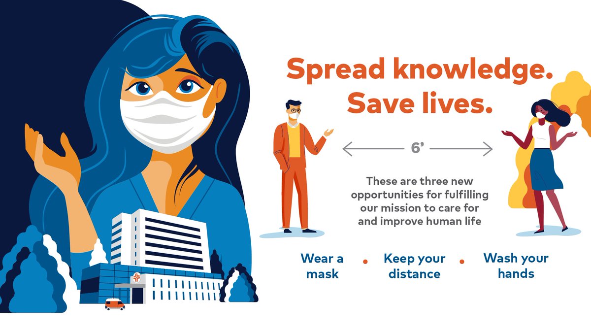 Every day, we show up ready to live out our mission of caring for and improving human life. Join HCA Healthcare colleagues across the nation by following these three simple steps to show you care:

1. Wear a mask.
2. Keep your distance.
3. Wash your hands.

#SpreadKnowledge
