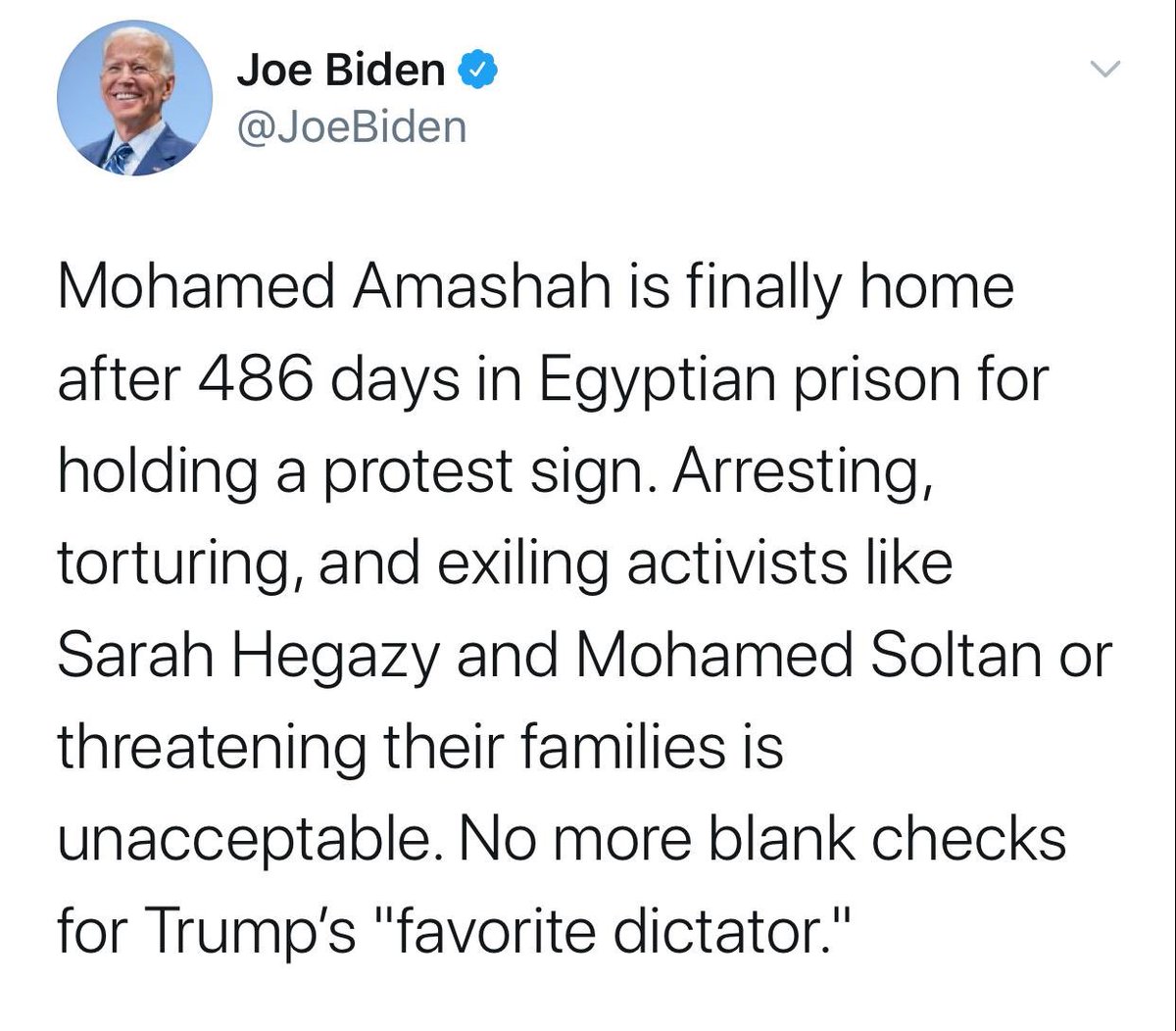 Important thread with facts that will help us understand Joe Biden’s support for Muslim Brotherhood ( #MB) political agent  @soltanlife. It all goes back to President Obama’s Mideast strategy &  #Egypt policy with the embrace of the Brotherhood according to PSD-11 & PPD-13. 1/