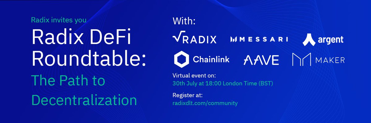 SmartContract's tweet image. On July 30, join #Chainlink product manager @EidJohann on @radixdlt’s #DeFi Roundtable discussion around the path to decentralization. eventbrite.co.uk/e/the-defi-rou…