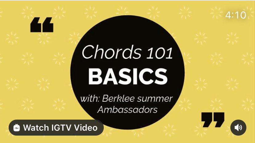 This week, I collaborated with my wonderful fellow <a href="/BerkleeSummer/">Berklee Summer Programs</a> Ambassador and friend, Chase! We made a short video on How To Write A Simple Chord Progression in the key of G major!! Check out the full video here: youtu.be/Jeh9oxsP6iQ