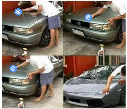 memenetes's tweet photo. What people think migrating to kubernetes be like https://t.co/APwy2hlqKg