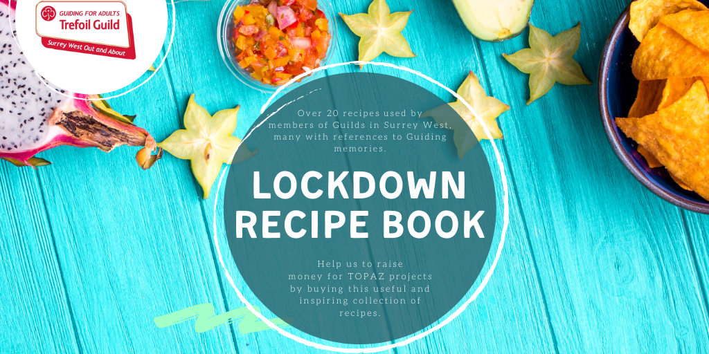 Over 20 recipes used by members of Guilds in Surrey West, many with references to guiding memories.  

Email to purchase : swoaatgrecipebook@gmail.com 
#girlguidingsurreywest #trefoilguild #pdfrecipebook #lockdownrecipes #guidingmemories #girlguiding