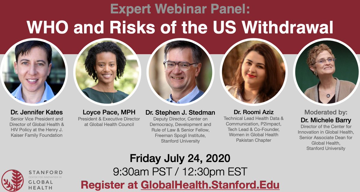 What becomes of @EndPolioNow  #DiseaseSurveillance  #GlobalHealthSecurity. What implications does withdrawing funds from @WHO has for developing countries in #GlobalSouth who rely on this expertise & technical assistance. @StanfordCIGH panel unpacks all this and more tomorrow.