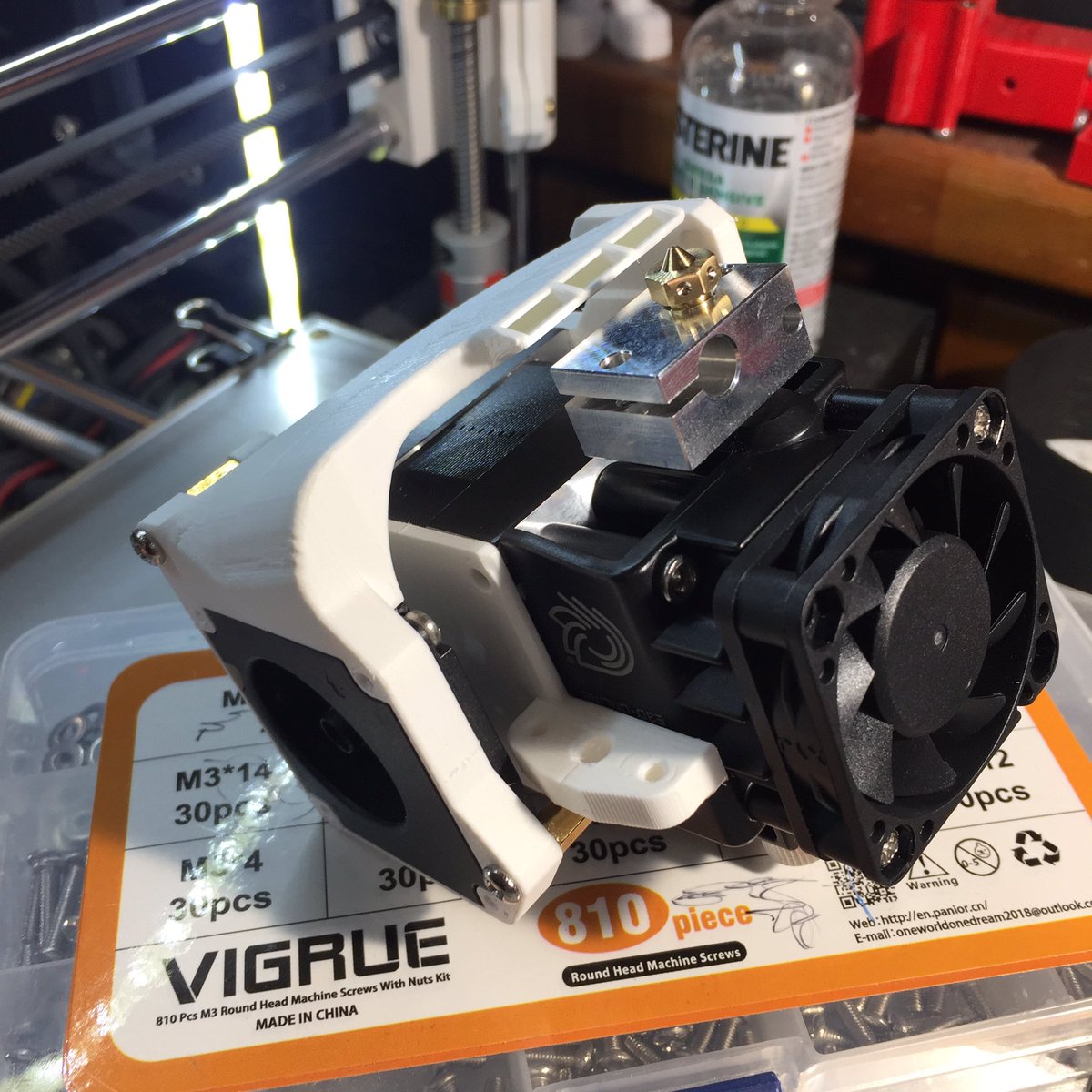 f3dp1's tweet photo. Hi #hermes #hemera @E3DOnline works are mosly done 😎 parts printer with @ColorFabb #plasemimatte white https://t.co/JHCVEbPbvl