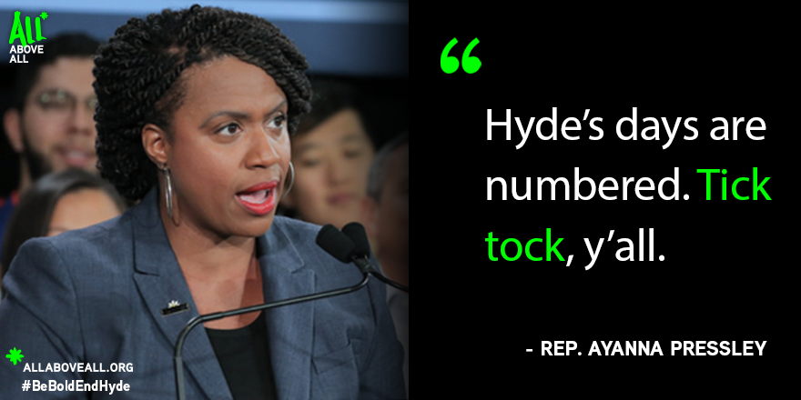 AllAboveAll's tweet photo. BREAKING: @RepPressley has filed an amendment to remove the Hyde Amendment from the federal spending bill. THANK YOU for fighting for us and our families to get the healthcare we need, including abortion. #BeBoldEndHyde https://t.co/3HVuUEFkII