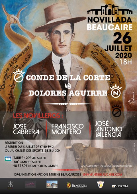 Ce sera la première course formelle de l’année 2020 en 🇫🇷, une année compliquée mais néanmoins porteuse d’espoir ! Grandiose novillade dimanche aux Arenes De Beaucaire ! Moins de places et des règles sanitaires strictes à respecter remplissez les arènes au maximum du possible !