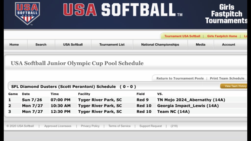 RockSBPerantoni's tweet photo. Coaches, thank you for watching us @LegacyShowcase 2 weeks ago. Follow us again at the #JOCUP this coming week in SC. We canβt wait to play the stacked competition @USASoftball has lined up. Games will be streamed on HiCast Sports amd game changer. #Getnlooks #Diamonddusters https://t.co/rxmqQpj74m