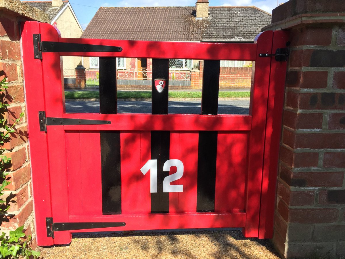 When we were promoted in 2015 I painted my garden gate like an  #afcb shirt. NB: only the inside as I live near Portsmouth. (I’m not an idiot!).However, the gate is under a tree, a favourite roosting spot for local pigeons. Pompey pigeons are right hard nuts. They... 3/7