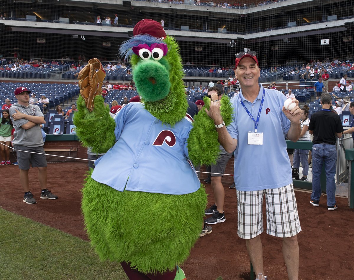 #MLBOpeningDay has arrived! Another stroll down #Mitel MLB memory lane <a href="/Phillies/">Philadelphia Phillies</a> last July. Huge fan <a href="/rcostelloIDC/">Rich Costello</a> threw a ceremonial pitch. What a thrill!!!