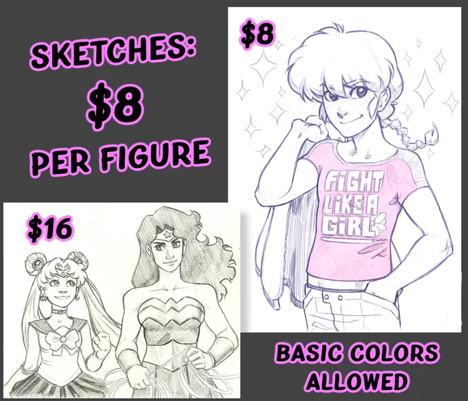 Commissions are Open ✅✅✅

How does it work?
-PM me about the commission
-I confirm if I can do it
-I send you a rough sketch (unless you bought a sketch)
-If it's ok, I send the Paypal invoice
-After payment I finalize the art and send the file 