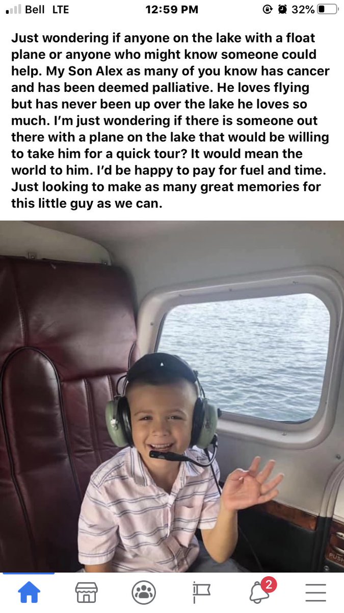 Does anyone have any suggestions/contacts to make this happen for this little guy and his family? The lake is Bob’s Lake. 🙏