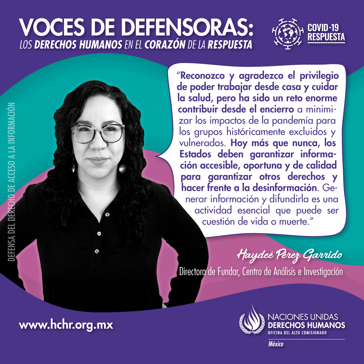 FundarMexico's tweet photo. ¡La lucha por los derechos de la ciudadanía sigue ✊! @ONUDHmexico visibiliza en #VocesDeDefensoras las respuestas de sociedad civil ante la emergencia sanitaria de #COVID19.
https://t.co/Bdh47U1KSg