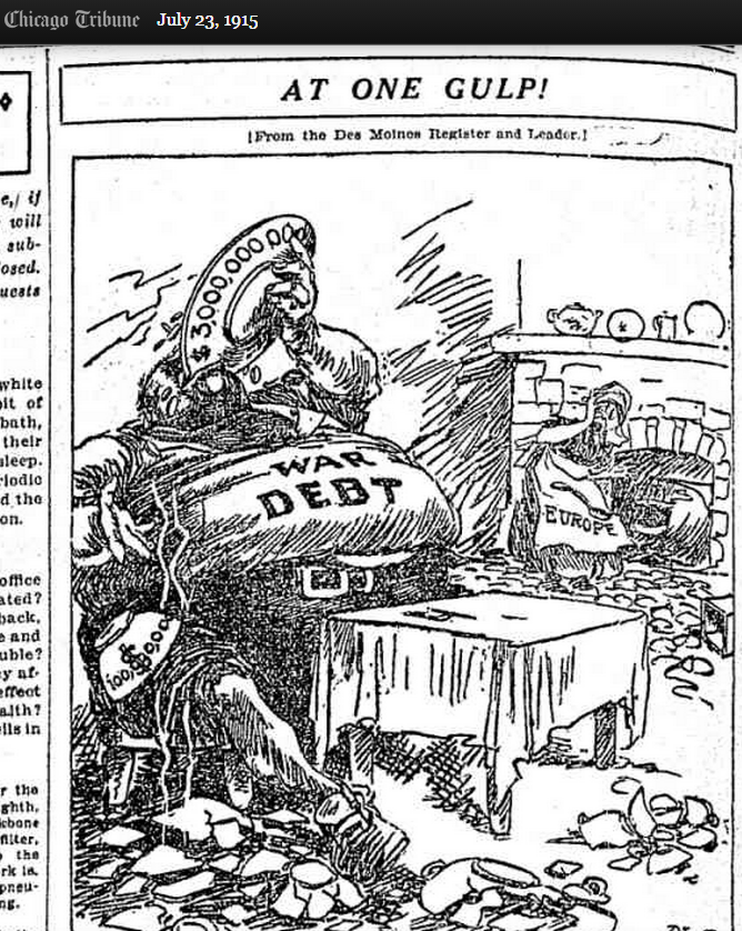 ThisDayInWWI's tweet photo. July 23 1915 #ChicagoTribune
Mr WarDebt. How much can we feed him?
https://t.co/B5W5ozbyyg
Jul 23 1915 in #WWI #WarDebt https://t.co/O0W47v5B11
