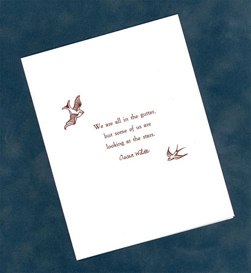 wildegeeks's tweet photo. In the spirit of clearance, the old school design of Looking at the Stars card is ALSO on clearance, and is 50% off. There's only 4 left in stock, so snag one fast if you want it! Send someone you love a beautifully unique card during quarantine. #WildeGeeks #OscarWilde https://t.co/YZQmGXKTIO