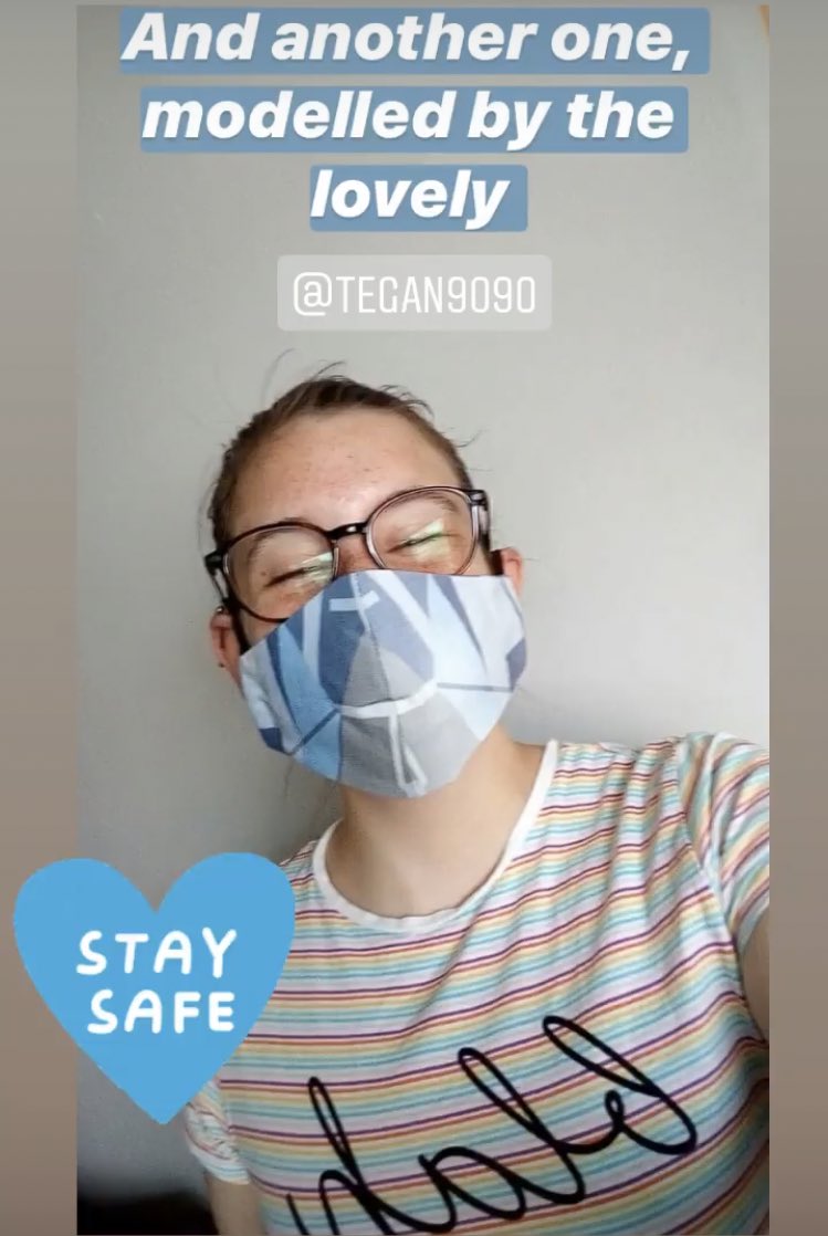 TheCoolLineUK's tweet photo. We’ve been a little quiet of late. With the introduction of mandatory #facemasks as of tomorrow we thought we’d share some snaps of some #coolgirls wearing some masks created using repurposed fabric from the studio 🙌🏻😷🧵 

#ShowMeYourMask #TheCoolLine https://t.co/gbwuc6rjUl