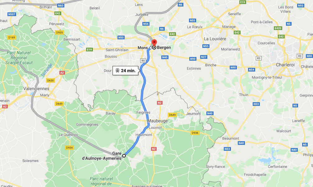 A little thread inspired by  @jonworth posts about cross-border ticketing madness when travelling by train. In today's episode: travelling from Aulnoye-Aymeries (France) to Mons (Belgium), a short 24 minutes non-stop ride.