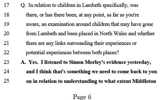 Still, all these years later, with advances in technology allowing data to be compiled and shared in an instant, surely lessons have been learned?Perhaps not...  @AlexMurrayMPS seemed unaware of links between Lambeth and North Wales:(transcript here:  https://www.iicsa.org.uk/key-documents/20176/view/public-hearing-transcript-thursday-23-july-2020.pdf)