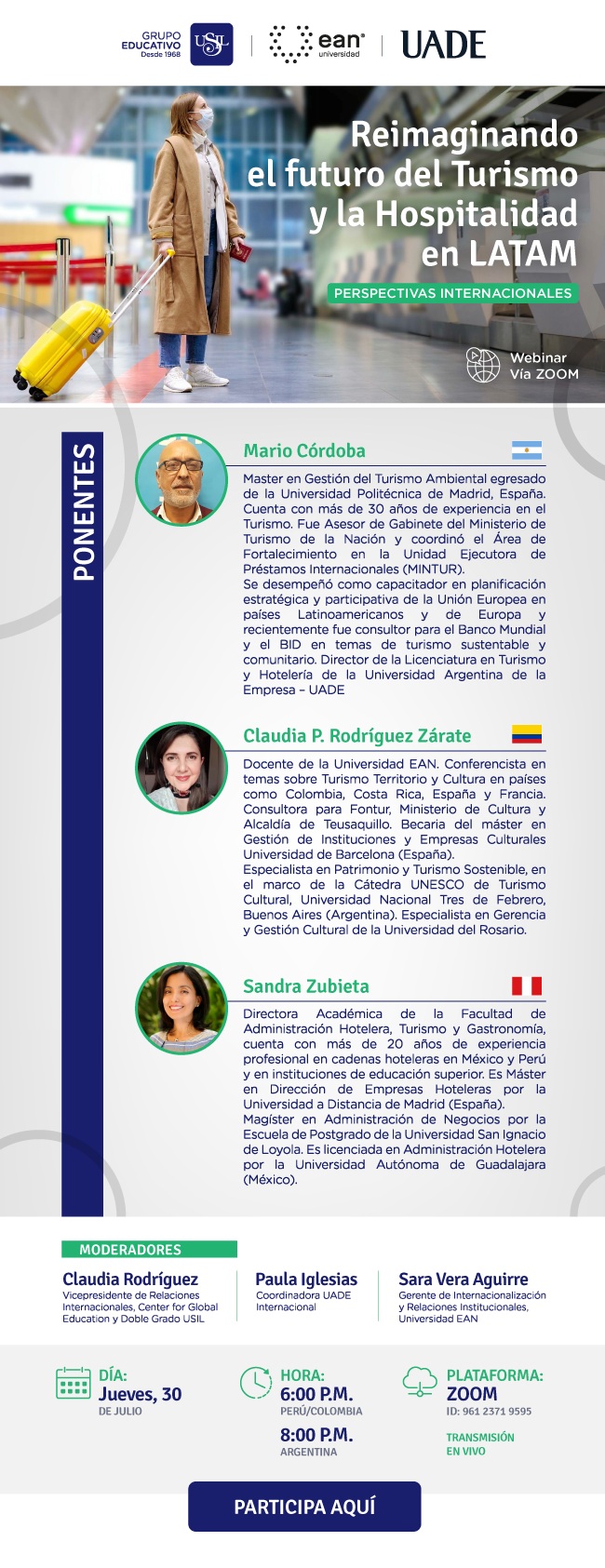 Uade On Twitter Te Invitamos A Un Nuevo Webinar Organizado En Conjunto Con La Universidadean Colombia Y La Usil Peru Llamado Reimaginando El Futuro Del Turismo Y La Hospitalidad En Latam Para