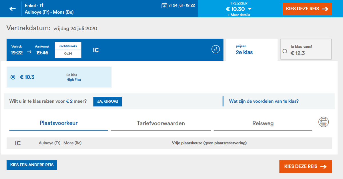 I go to the NMBS International website. I get quoted €7,80 as a -26, €1 less than at  http://oui.sncf&nbsp;. 26+ passengers however get quoted €10,30, 17% more expensive than when bought through  http://oui.sncf&nbsp;