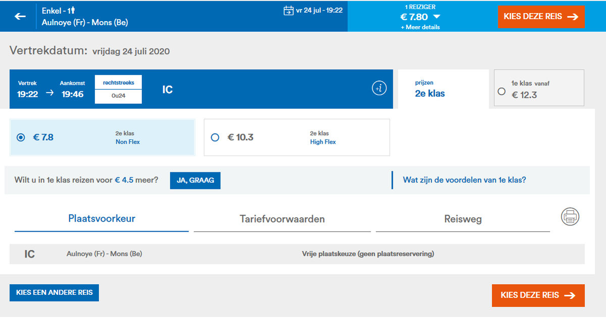 I go to the NMBS International website. I get quoted €7,80 as a -26, €1 less than at  http://oui.sncf&nbsp;. 26+ passengers however get quoted €10,30, 17% more expensive than when bought through  http://oui.sncf&nbsp;