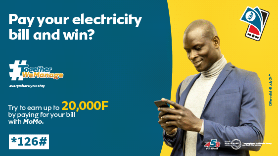 MTNCameroon's tweet photo. Y'ello!
DD-1 at the end of the prom! You can still win 20 000F by paying your electricity bill through MoMo. Do it from your phone. Type *126# 
Plus, you can check by yourself if you won at https://t.co/qeQAK0Rz41.
#FaisUnMoMo #EnsembleOnGere #20AnsEnsemble https://t.co/GN9yIdxSNG