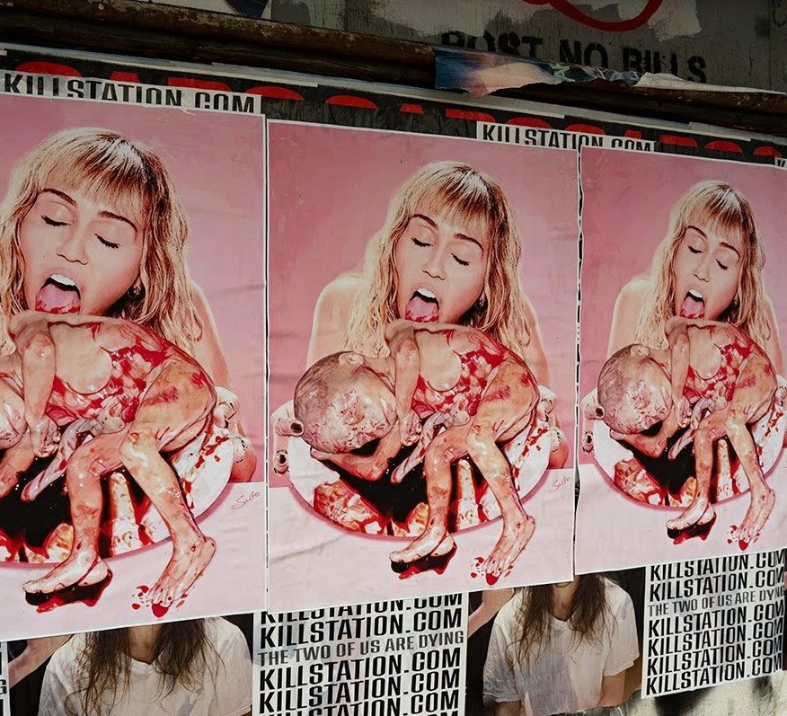 18.abortion cakeShe posted on ig a pic of her licking a cake, then got accused by a woman of stealing her design, so Miley had to publicly apologised. Also, thousands people complained about her political view and hanged on the walls creepy and offensive pics against her.