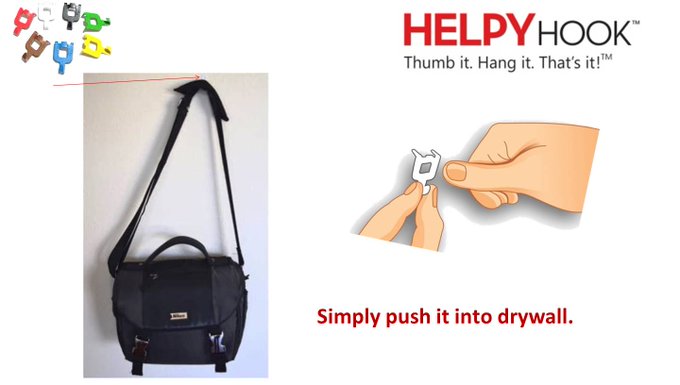 HelpyHook's tweet photo. A great #utility hook to have at home.
Thumb it! Hang it! That's it!

#picturehangers #DIY #homedecorideas #drywall https://t.co/KrfzBYp4OC