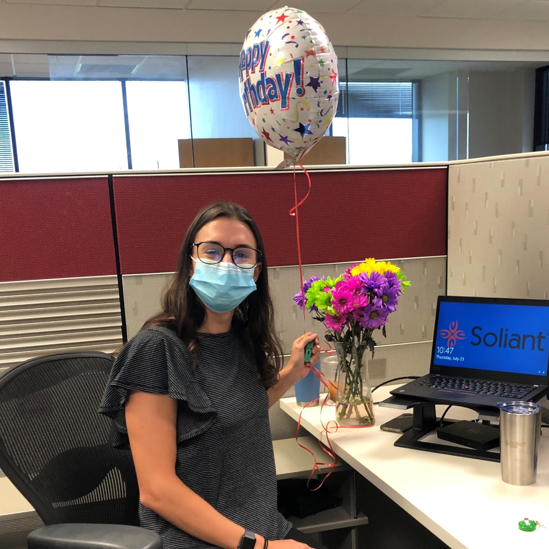 soliant's tweet photo. The Jacksonville team has settled into the new office just in time to celebrate Meghan's birthday (6 feet apart, of course)! 

#Soliant #soliantcareers https://t.co/eNW5GHrZi5