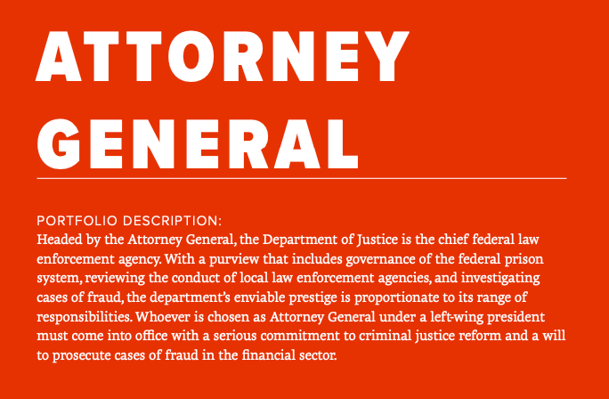 Under Trump, the Department of Justice's leadership have dropped any pretense of caring about the civil rights of the vulnerable. Progressives need to push for the DoJ to be staffed with people committed to protecting the rights of the marginalized and fighting white collar crime