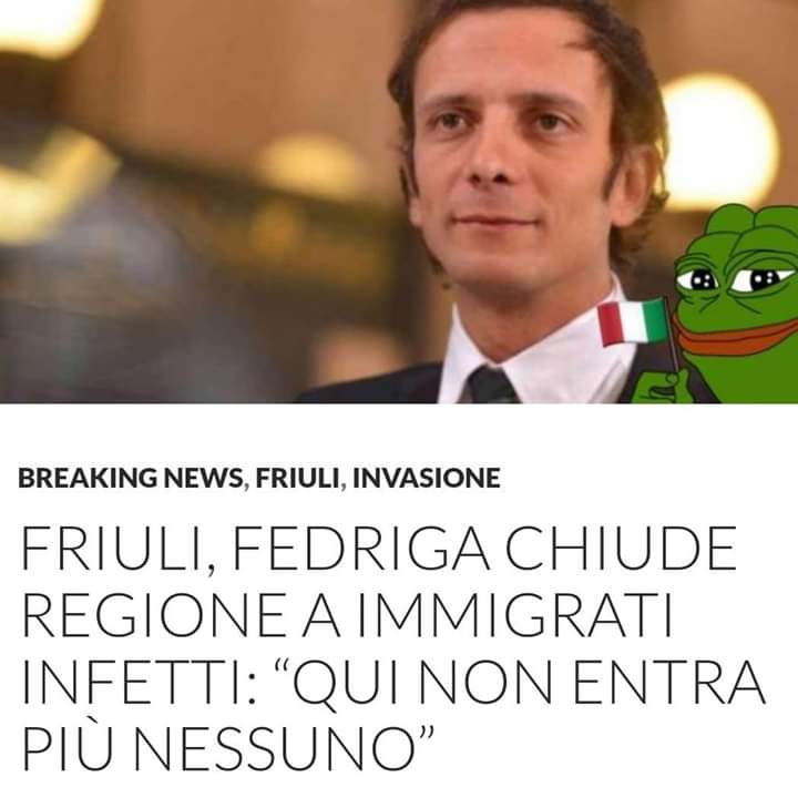 Governatori ci vogliono le palle di FEDRIGA .
Le avete?