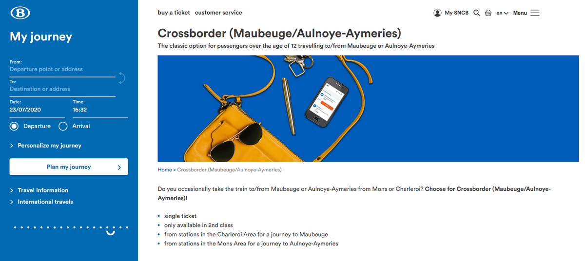 Then I discover this on the national NMBS site (so not NMBS International). Apparently there is a "Crossborder" ticket, but the price is not mentioned.
